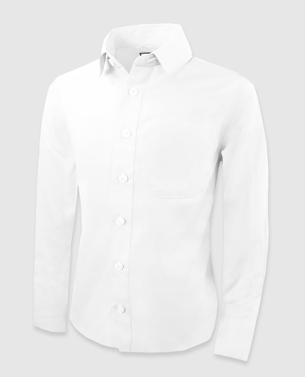 Black n Bianco Boys' White Oxford Long Sleeve Dress Shirt