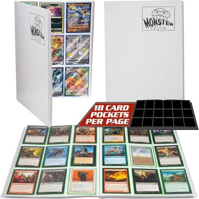 Binder: 9-Pocket Monster Matte White Binder with White Pages