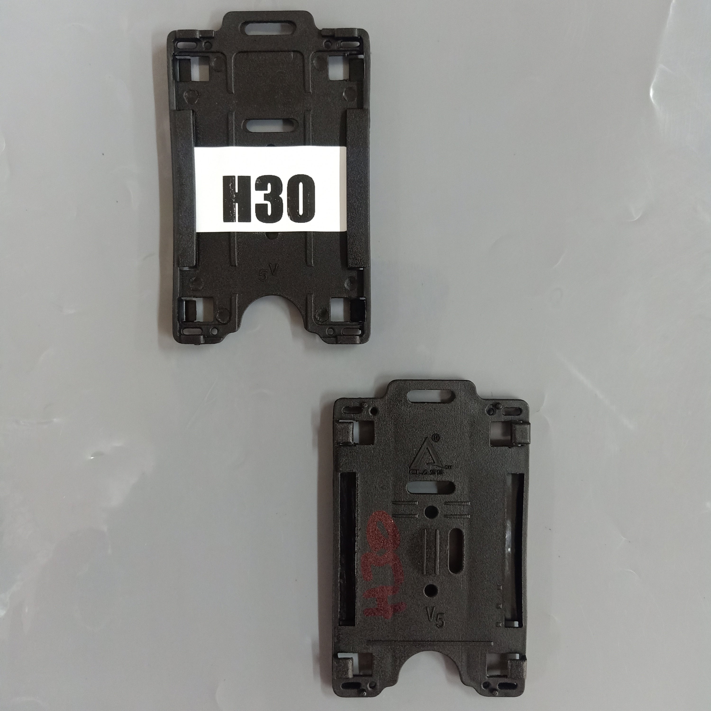 H30 Black 54x86mm PVC Access Card Holder protecting smart cards during industrial facility entry.