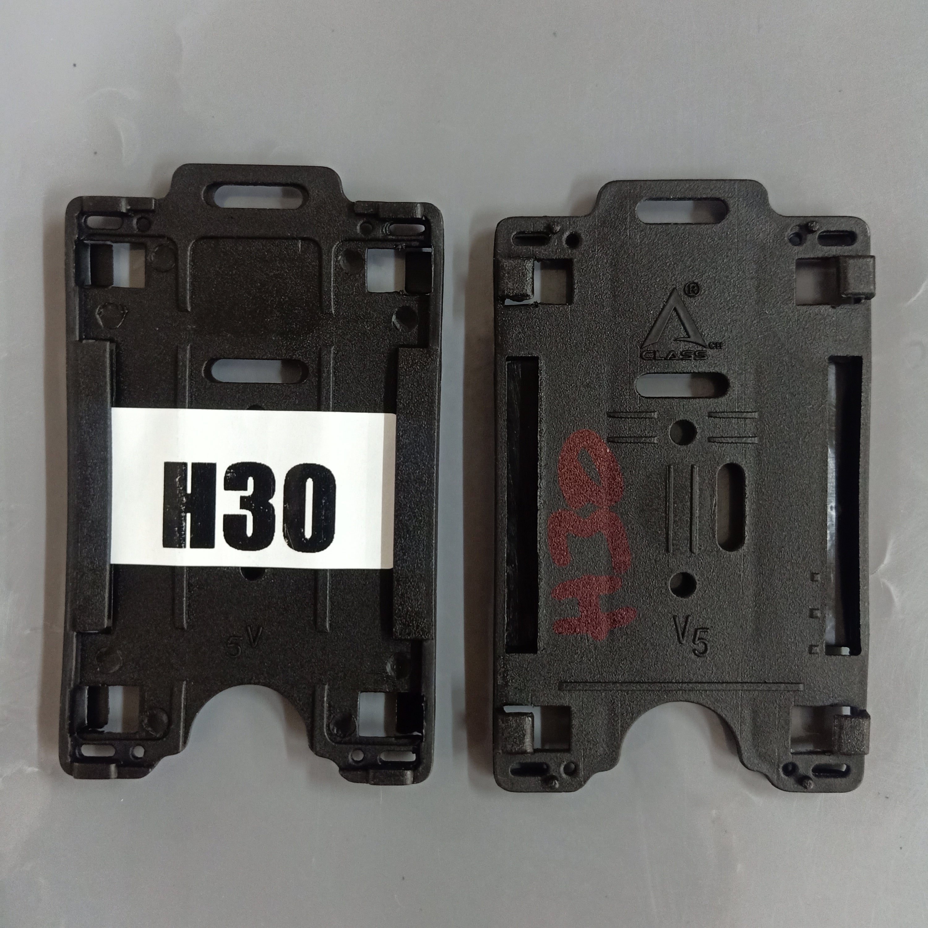 H30 Black 54x86mm PVC Access Card Holder organizing identity credentials for logistics personnel tracking.