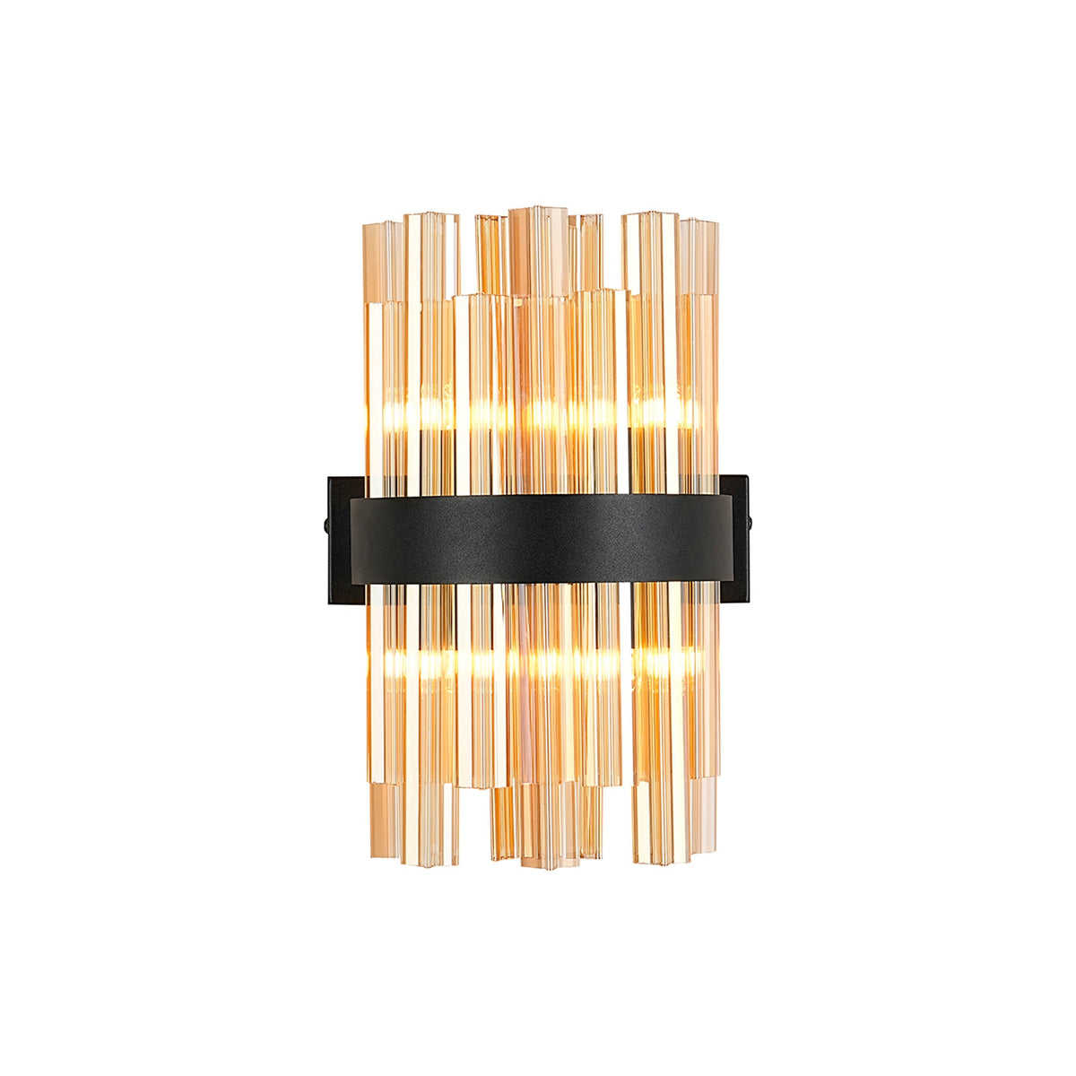 Melville 4 Light G9, Wall Light, Satin Black / Amber