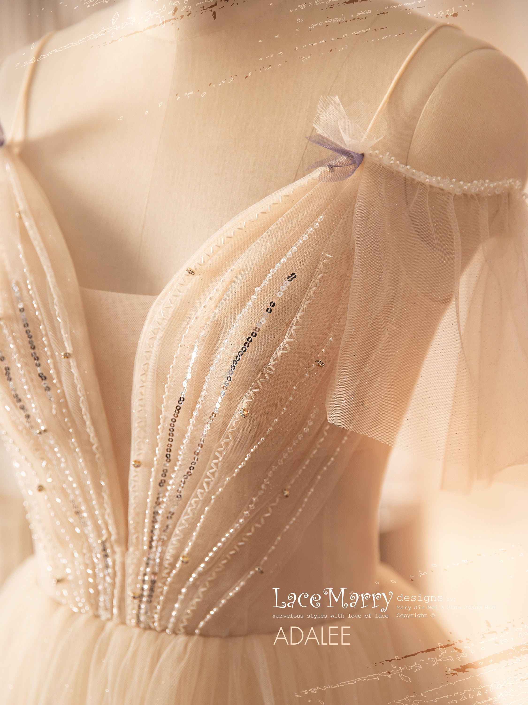 ADALEE / Ombre Glitter Wedding Dress with Purple and Nude Tone