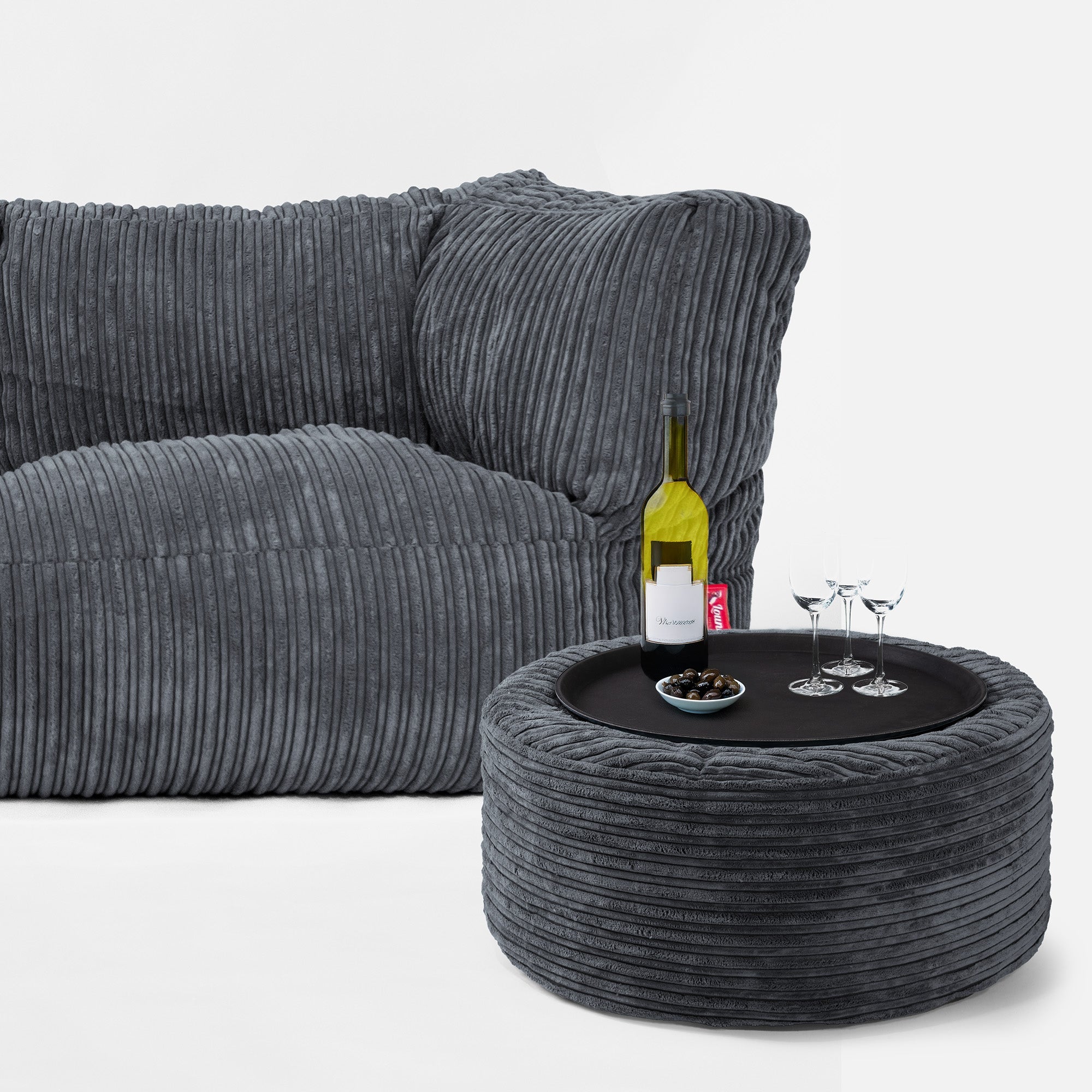 2-Sitzer Albert Sitzsacksofa - Cord Schiefergrau 03