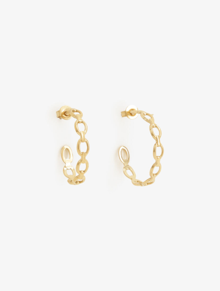 Boucles d'oreilles demi créoles mailles forçat - Or - 3