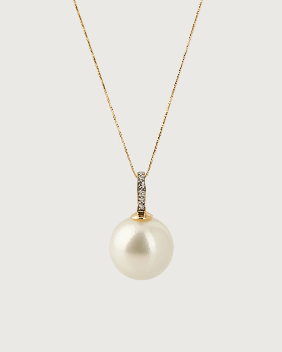 Tsukishiro Diamond White South Sea Pearl Pendant