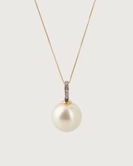 Tsukishiro Diamond White South Sea Pearl Pendant