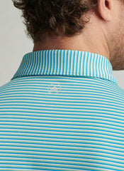 Peter Millar Linden Performance Jersey Polo: Riverbed with Pimento Cheese
