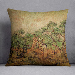 Olive Picking by Van Gogh Throw Pillow
