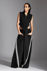 Arvo Trousers-Black poplin by Chola in black color for women Worldwide