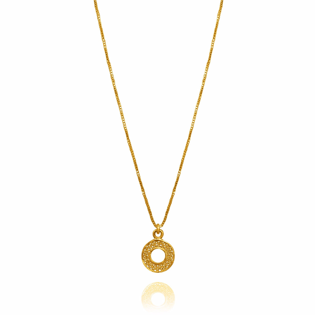 VALERIA GOLD EXTRA SMALL PENDANT NECKLACE FILIGREE