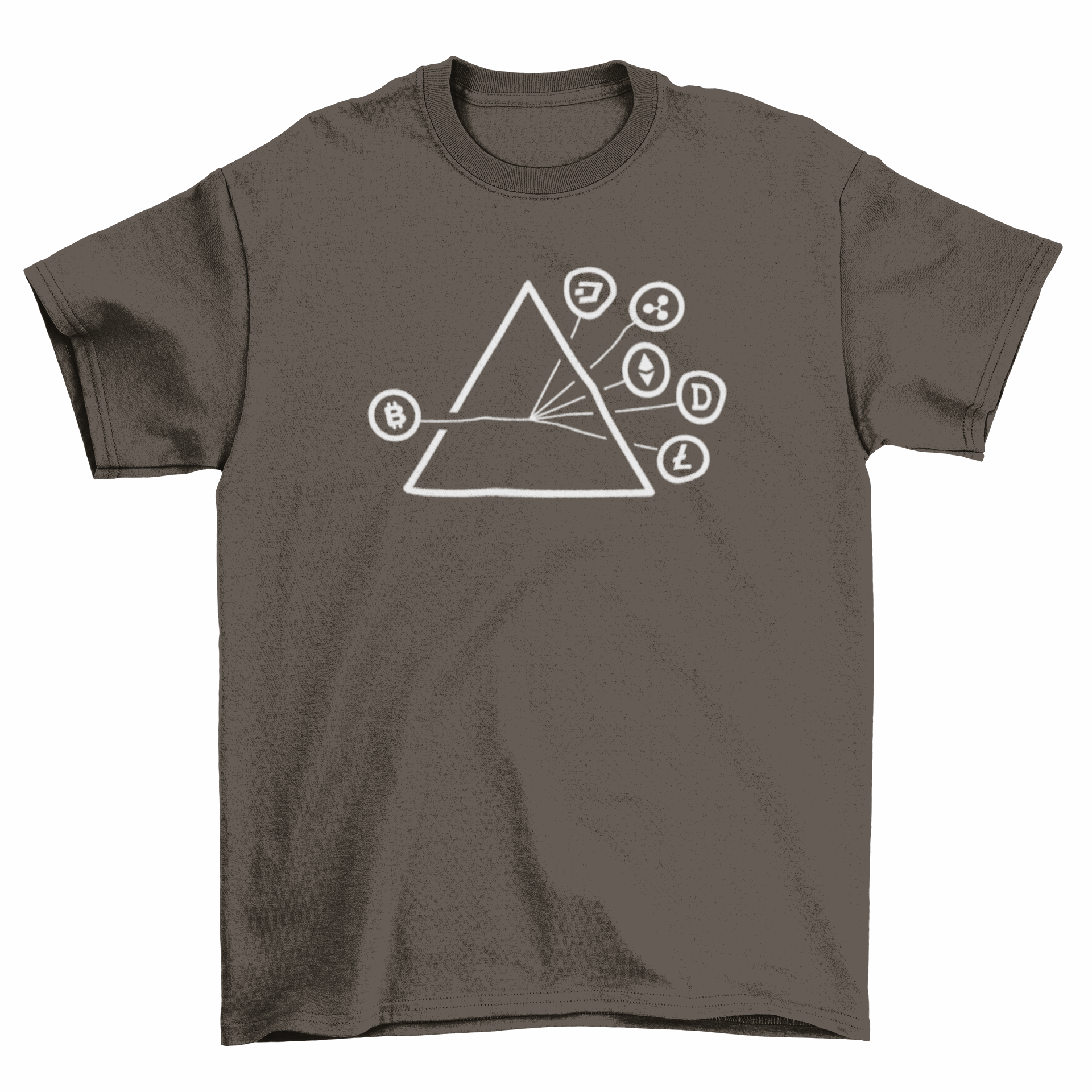 Crypto coins stroke symbols t-shirt