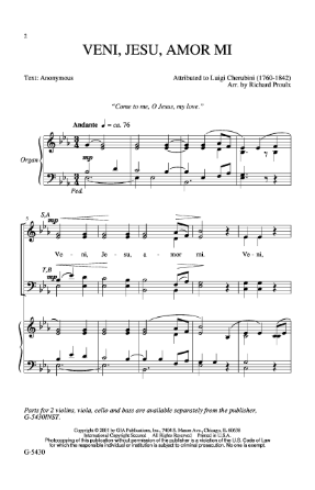 Veni, Jesu, amor mi SATB - arr. Richard Proulx