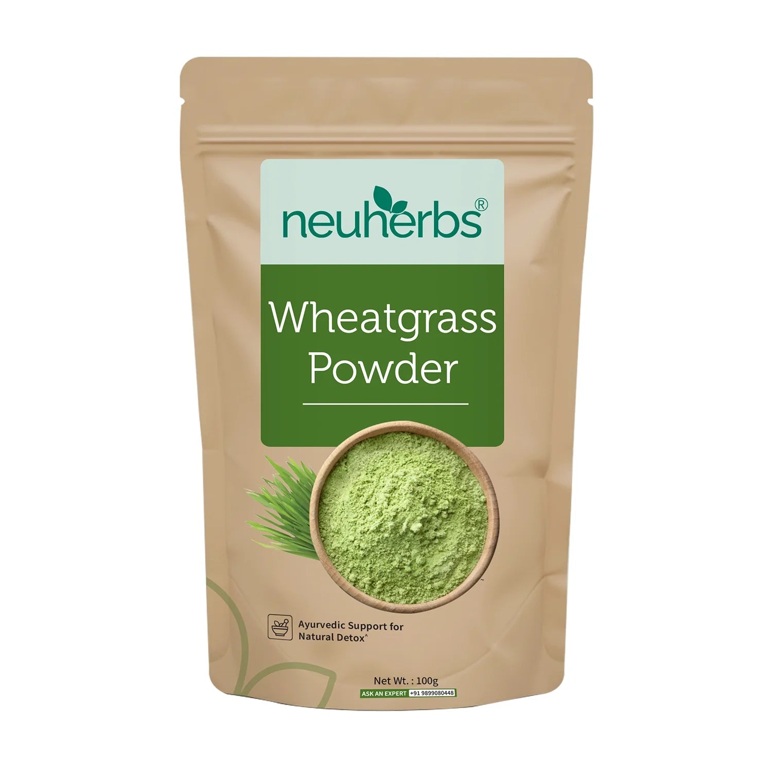 Neuherbs Organic Wheatgrass Powder front pouch view