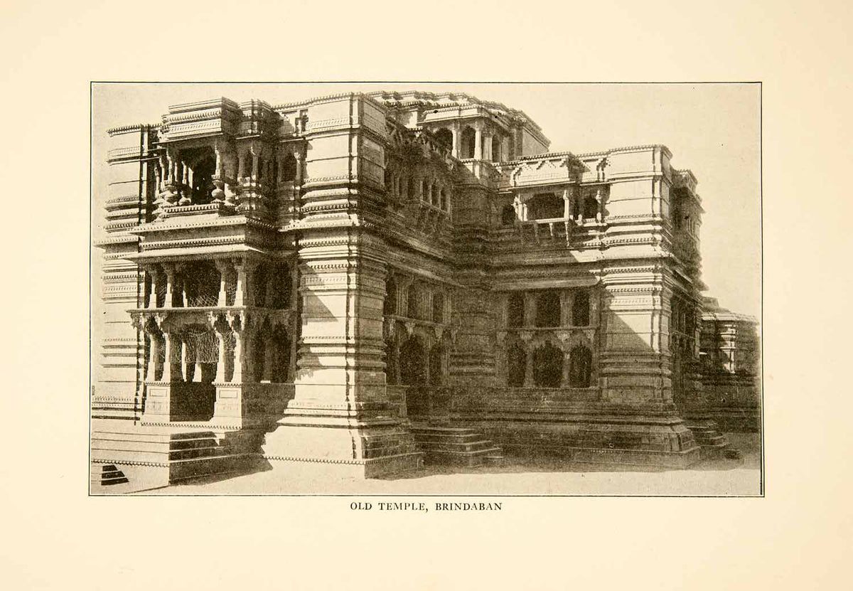 1929 Print Vrindavan Old Temple Architecture India Religious Brindaban XGBB9