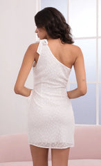 Shoulder Tie Dress in White