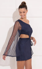 One Shoulder Dress in Blue