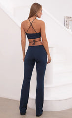 Two Piece Pant Set in Navy