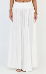 Melanie Maxi Skirt - Gathered Yoke Skirt in Cream