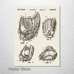 Baseball Glove - Patent on Wood