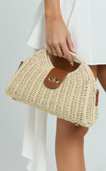 Ebony Bag - Straw Crossbody Bag in Tan