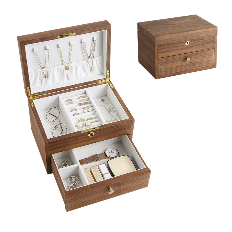 Jolie Boîte à Bijoux en Bois avec tiroir et couvercle