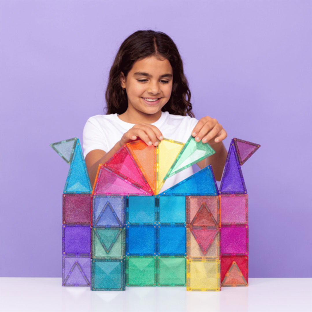 connetix magnetische tegels glitter castle 48st | CT-G-00048-GP | 4