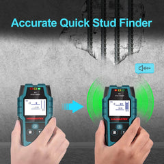 HANMATEK SF1 5-in-1 Professional Stud Finder Wall Scanner with HD LCD & Audio Alarm - Detects Metal, Wood, AC Wires