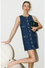 Tropez Sleeveless Denim Minidress (Women)