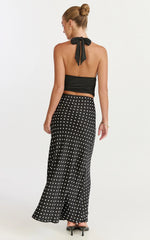 Emma Top - Halter Neck Tie Back Top in Black