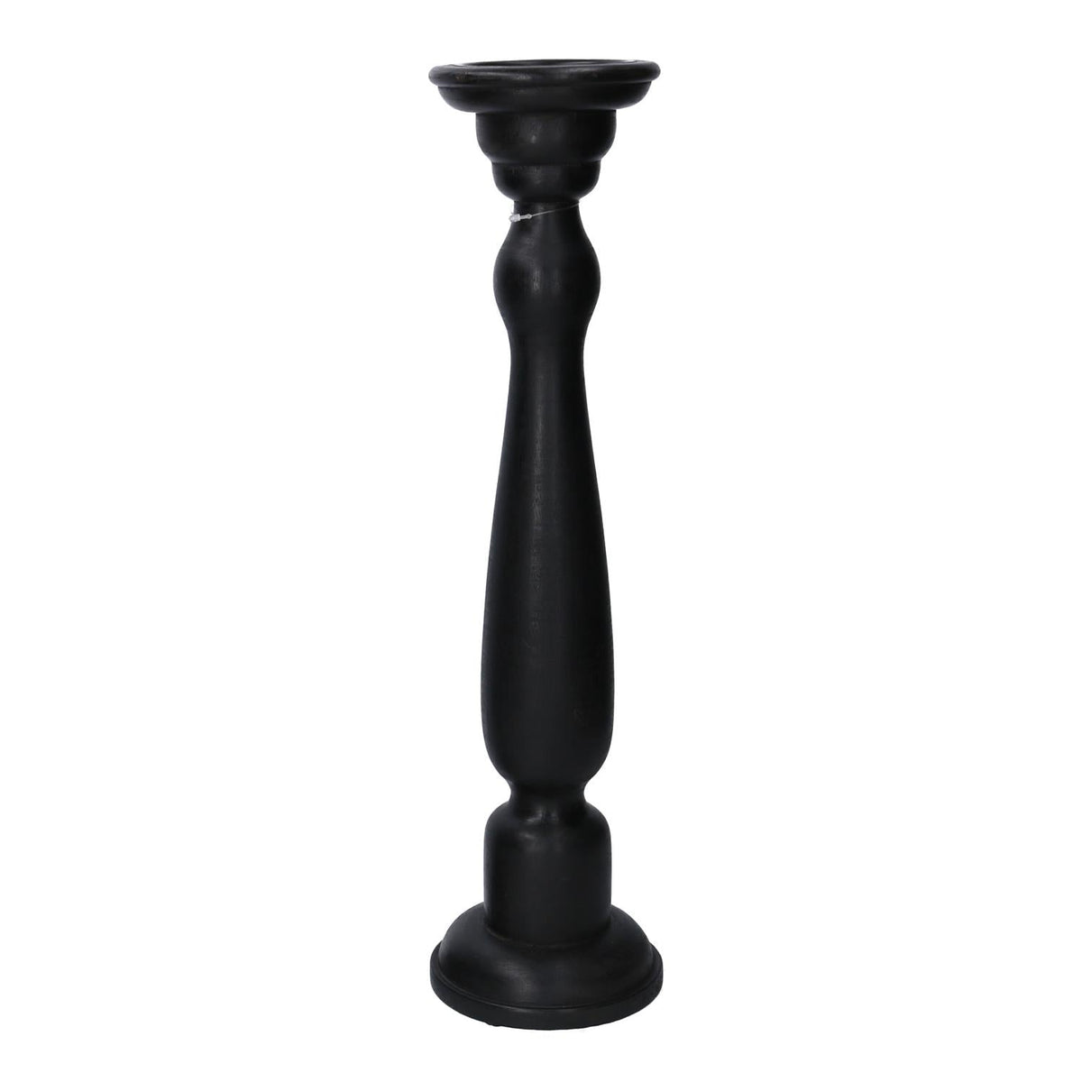 Bougeoir bois noir 11.5/12.5h50 cm