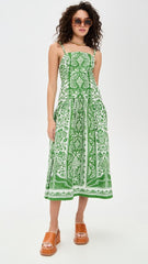 FARM Rio Delicate Tapestry Green Midi Dress