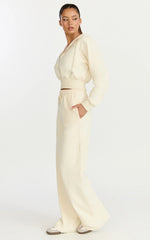 Selene Hoodie - Zip Through Hoodie in Cream