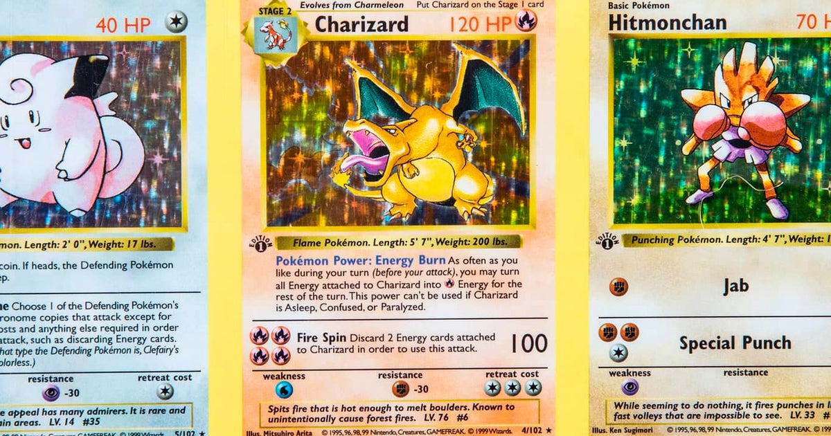 Uncut sheet of rare first-edition Pokémon cards, including two shadowless  Charizards, appears at auction