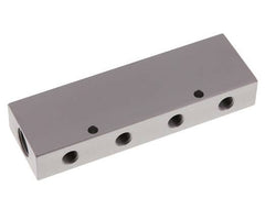 2xG 3/8'' x 8xG 1/8'' Bloc de distribution en aluminium double face 16 bar