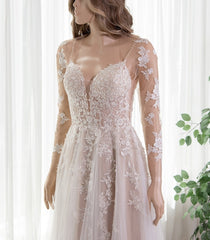 Add Long Sleeves to Your Dress Without Sewing Skin Colored Tulle Bolero  Jacket With Lace Appliques on the Sleeves Wedding Dress Topper