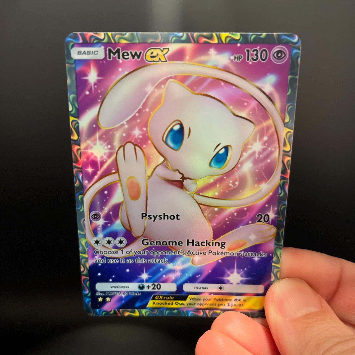 Mew Ex Alt Art Holographic Pokémon TCG Pocket Self Made Card - Sharp  Details!