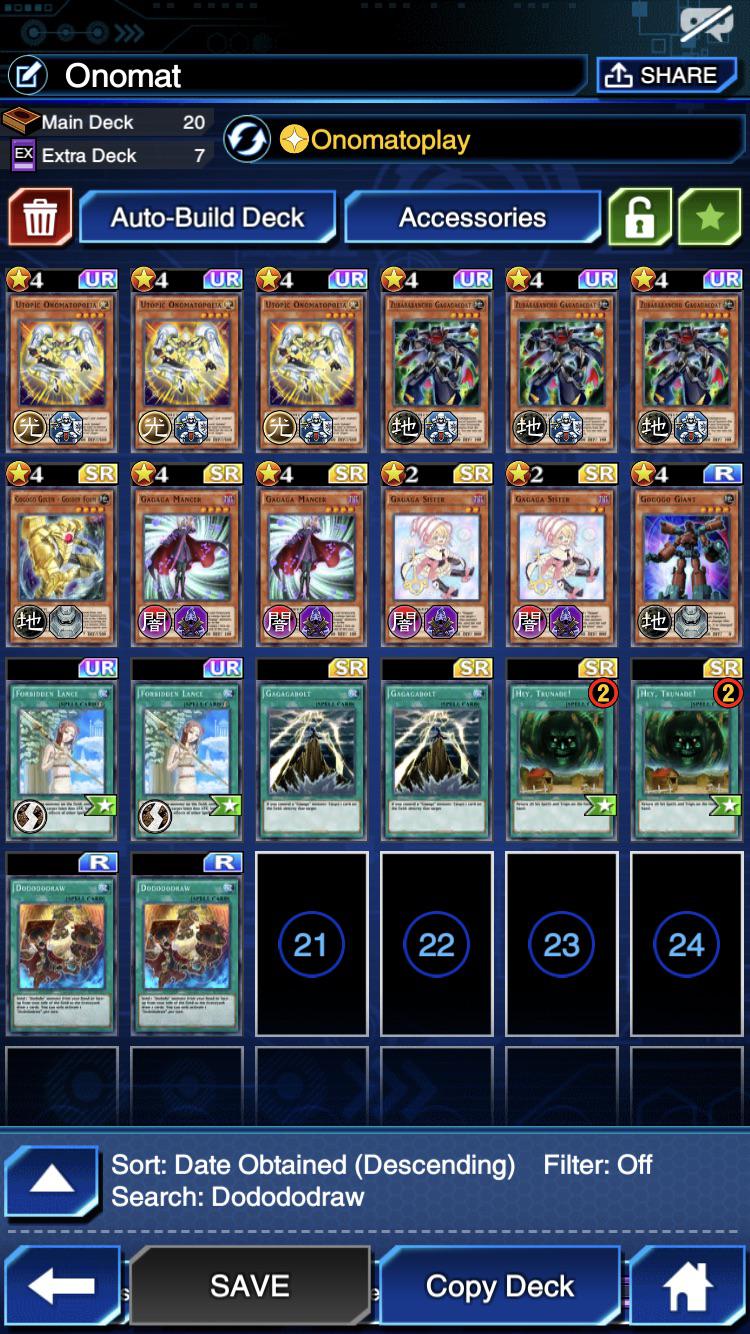 KOG with Yuma/Onomat deck (details in comments) : r/DuelLinks