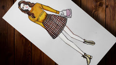 Girl wearing short dress drawing | How to draw a dress