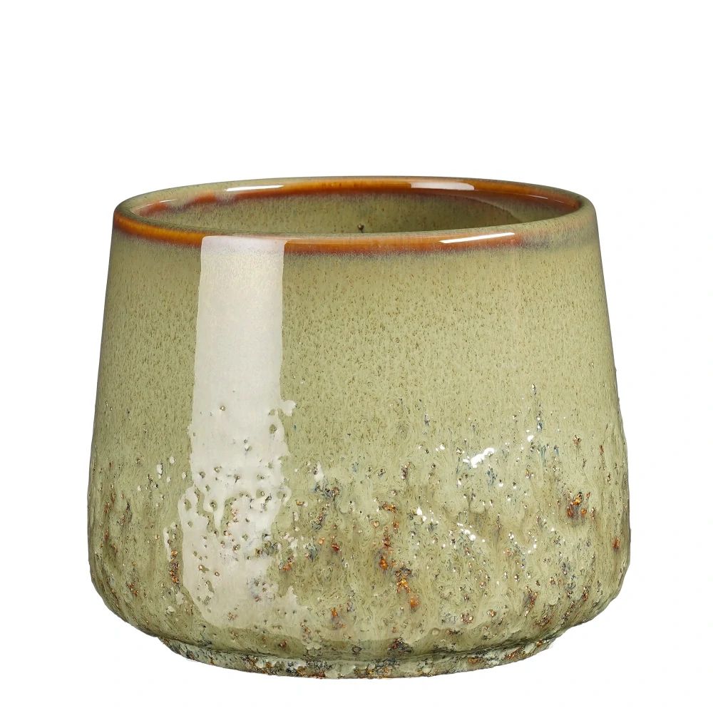 Mica Decorations 13cm Green 'Mylo' Pot