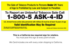 California Penal Code § 308: Legal Tobacco Retail Age Changed to from 18 to  21 Years Old in California – foundations of law and society