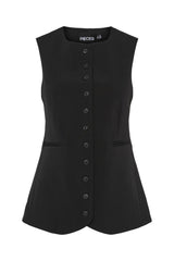 Pieces - Pctempre Long Vest - 4724813 Black