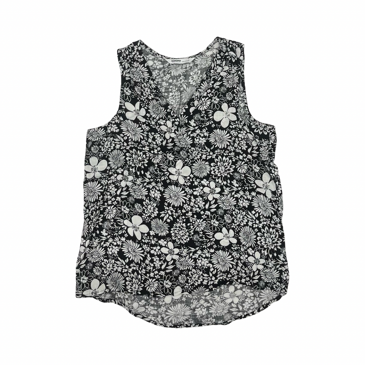 Blouse Sleeveless By Sonoma In Black & White, Size:S