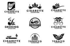 cigarette logo design Set bundle cigarette logo design vector cigarette  with tobacco logo icon illustration creative idea