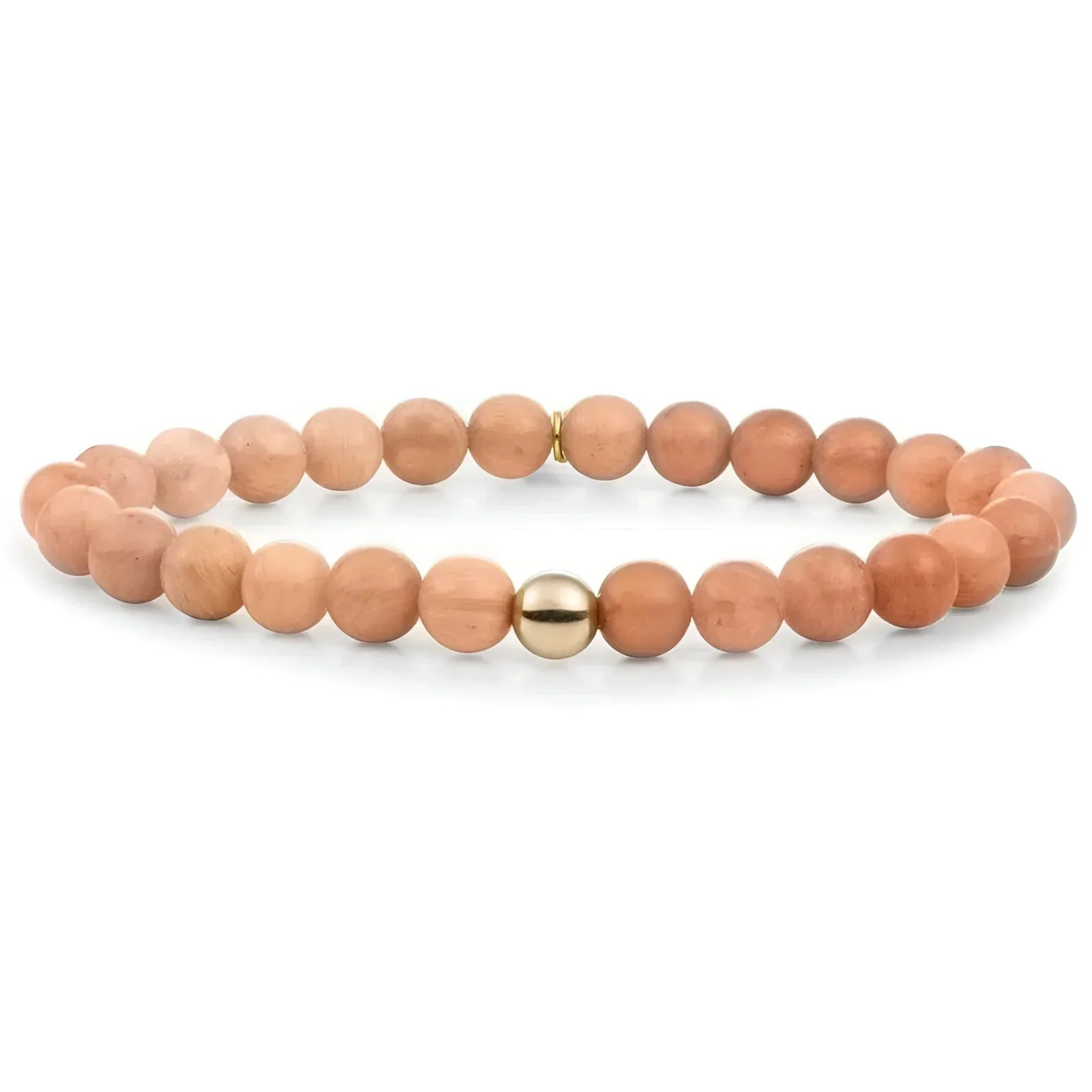 Peachkleurige kralenarmband Sparkling Jewels SBG-GEM32-ADD-6MM met gouden accenten