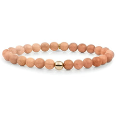 Peachkleurige kralenarmband Sparkling Jewels SBG-GEM32-ADD-6MM met gouden accenten