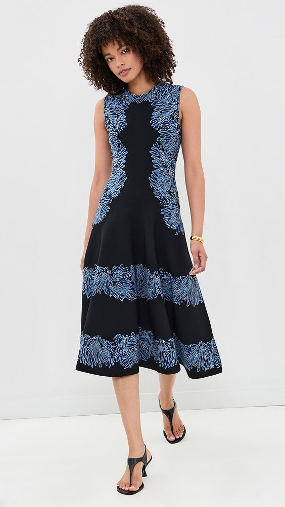 Aje Mosaic Crochet Midi Dress