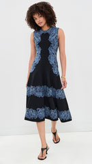 Aje Mosaic Crochet Midi Dress