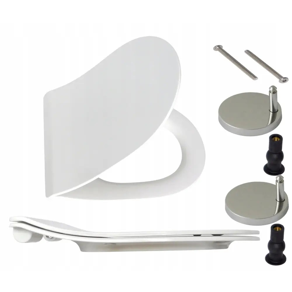 Toalettsete Roca Nexo soft close slim i duroplast hvit – sett forfra