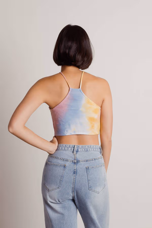 Look Over Here Crop Top - Rainbow