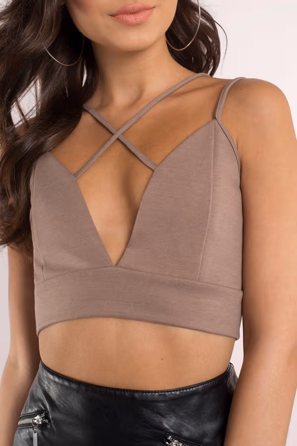 Brooklyn Crop Top - Taupe